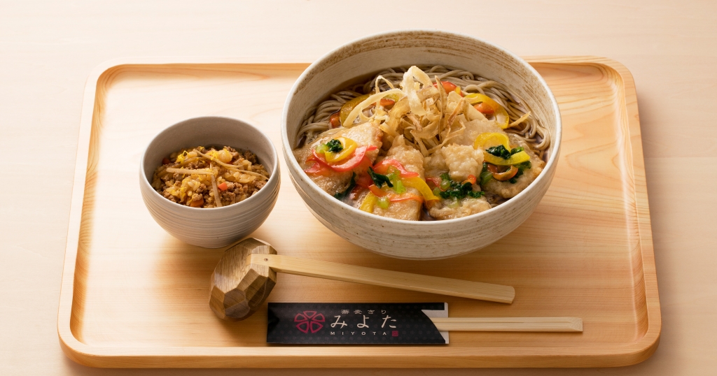 みよたオリジナル【豚ロース天と牛蒡揚げそば御膳】登場！