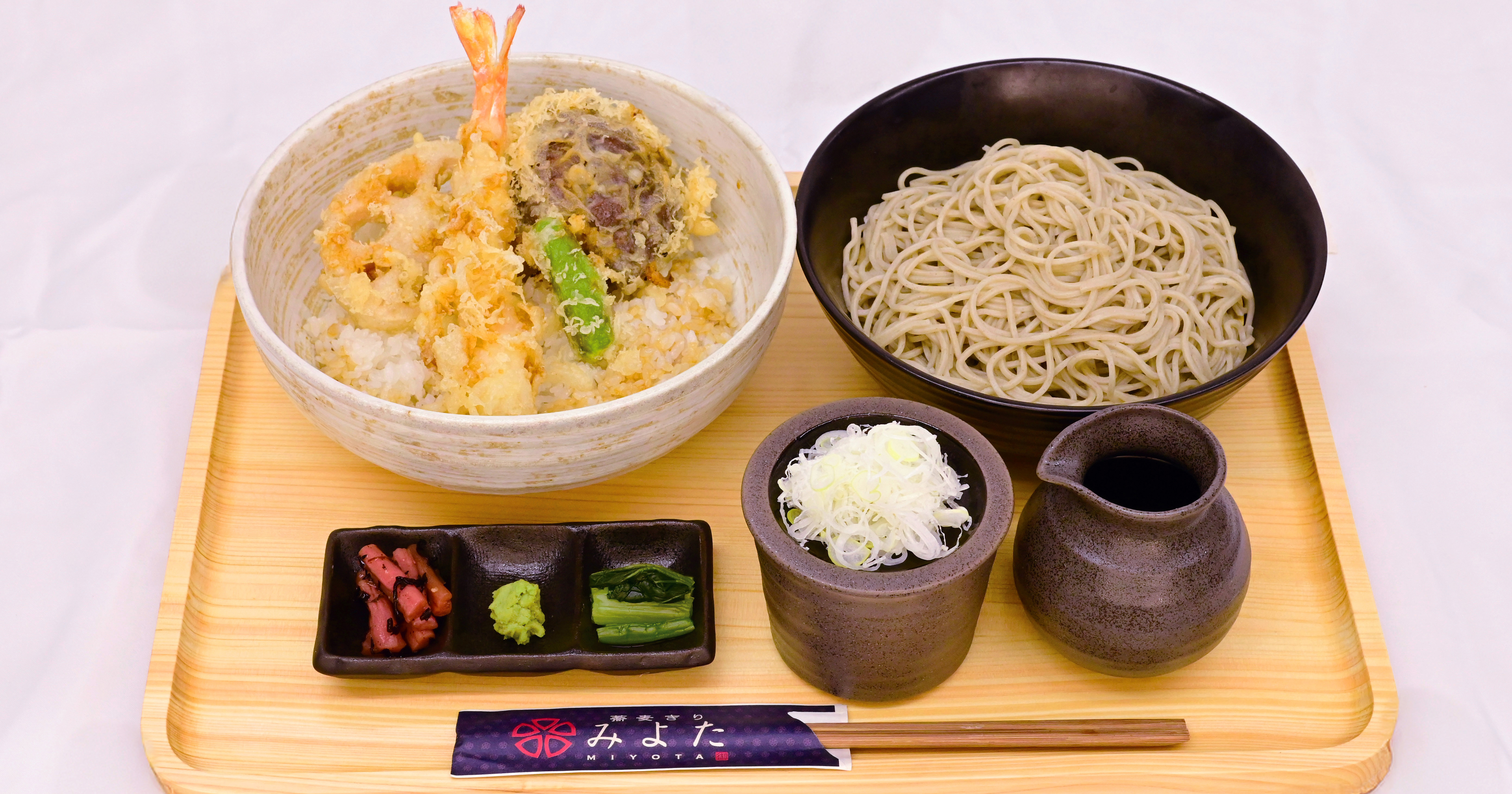 天然 車海老と旬野菜天丼セット