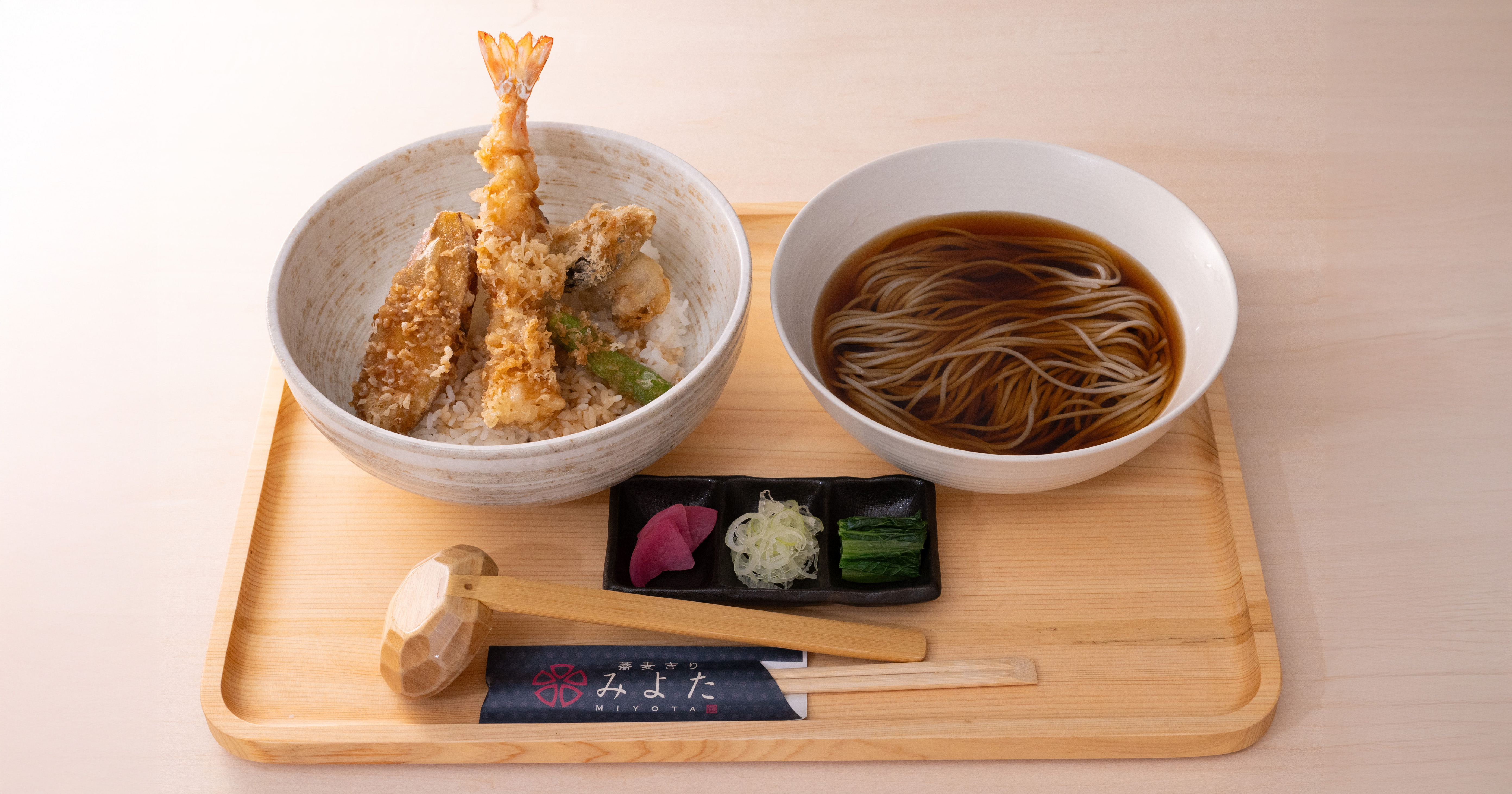 天然 車海老と旬野菜天丼セット