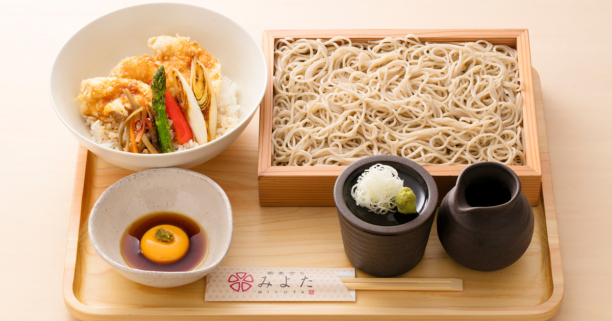 冷し茄子と鴨きんぴらそば