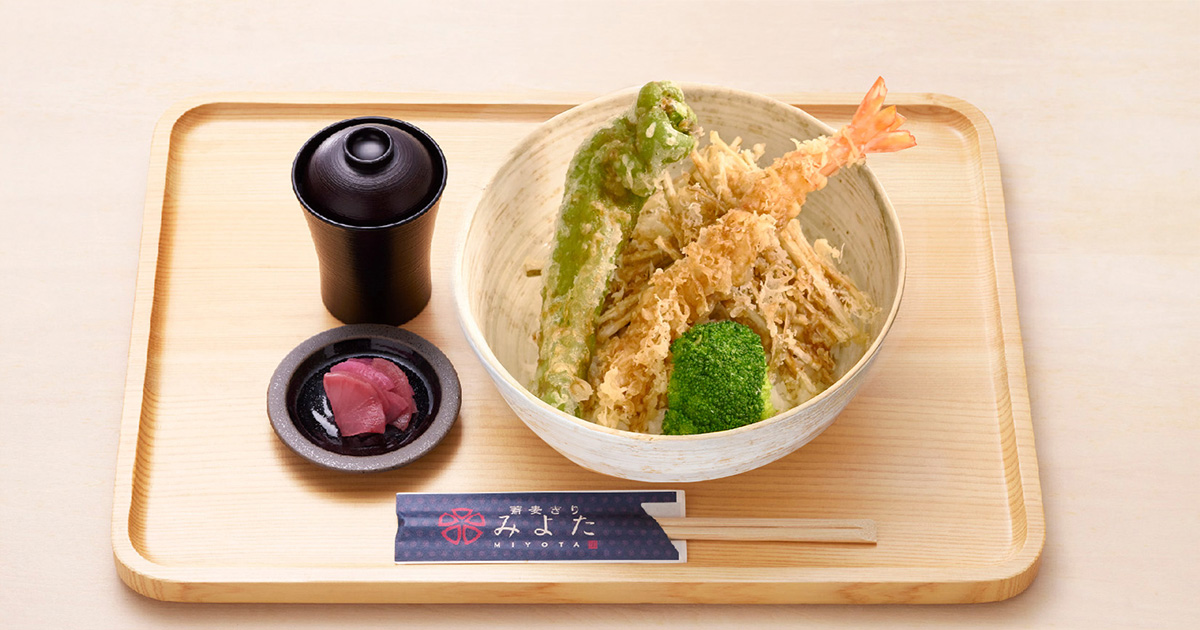 天然 車海老と旬野菜天丼